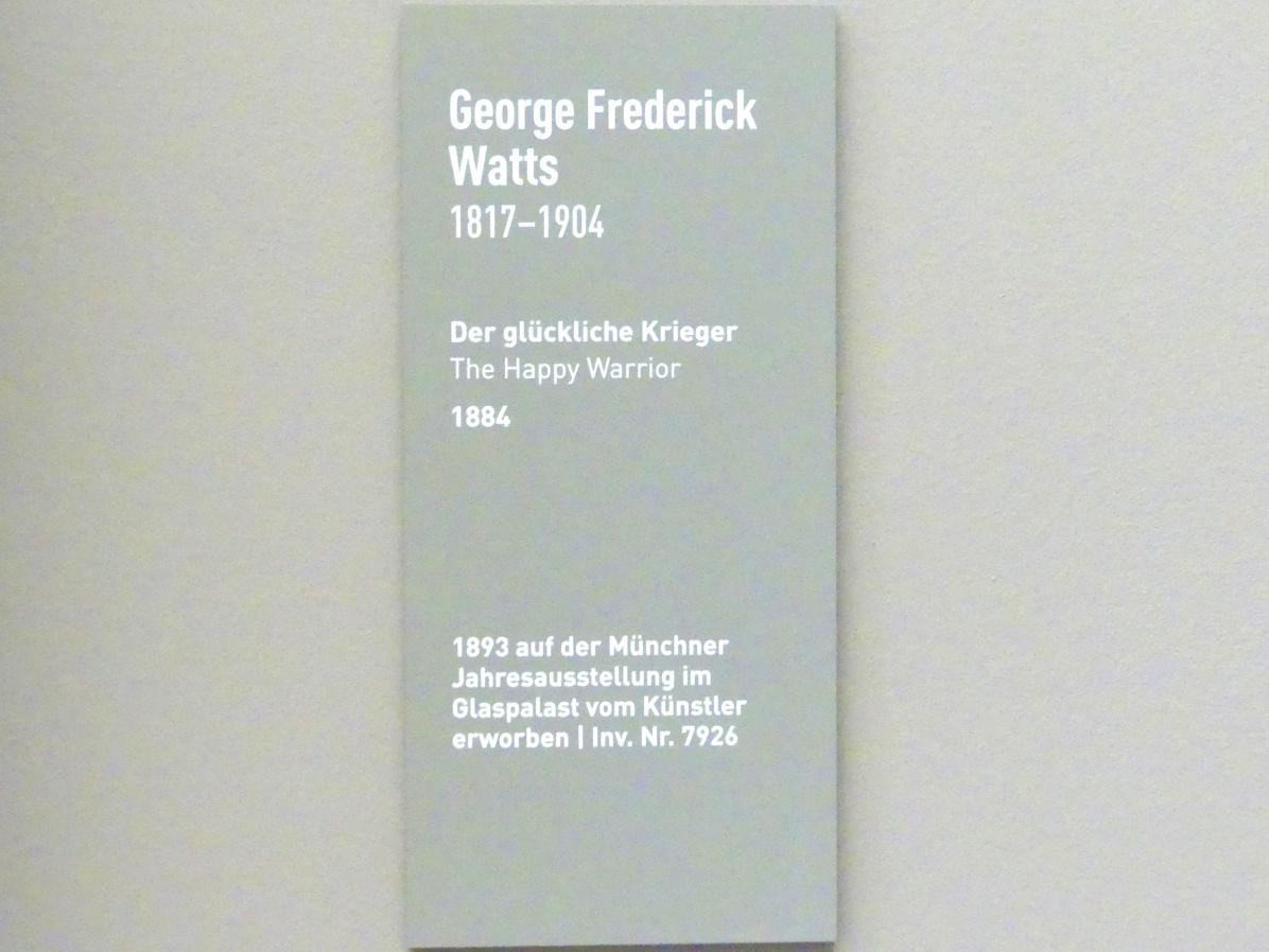 George Frederic Watts (1884), Der glückliche Krieger, München, Neue Pinakothek in der Alten Pinakothek, Saal IIb, 1884, Bild 2/2