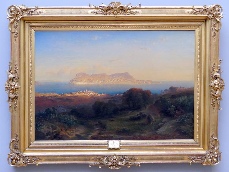 Fritz Bamberger (1862–1868), Ansicht von Gibraltar, München, Neue Pinakothek in der Sammlung Schack, Saal 18, 1863, Bild 1/2