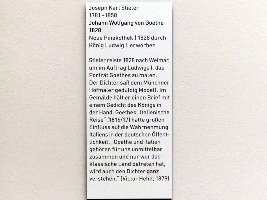 Joseph Karl Stieler (1819–1856), Johann Wolfgang von Goethe, München, Neue Pinakothek in der Sammlung Schack, Saal 20, 1828, Bild 2/2