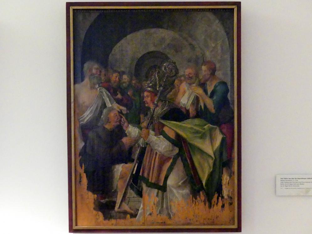 Michael Ostendorfer (1520–1552), Der hl. Eligius heilt einen Blinden, Regensburg, ehem. Pfarrkirche der Reichsabtei Sankt Emmeram St. Rupert, jetzt Regensburg, Historisches Museum, 1520