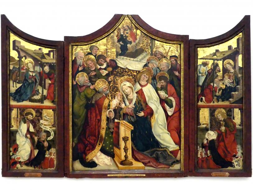 Marienretabel, Benediktbeuren, ehem. Benediktinerabtei, jetzt Salesianerkloster, jetzt Regensburg, Historisches Museum, 1510, Bild 1/2
