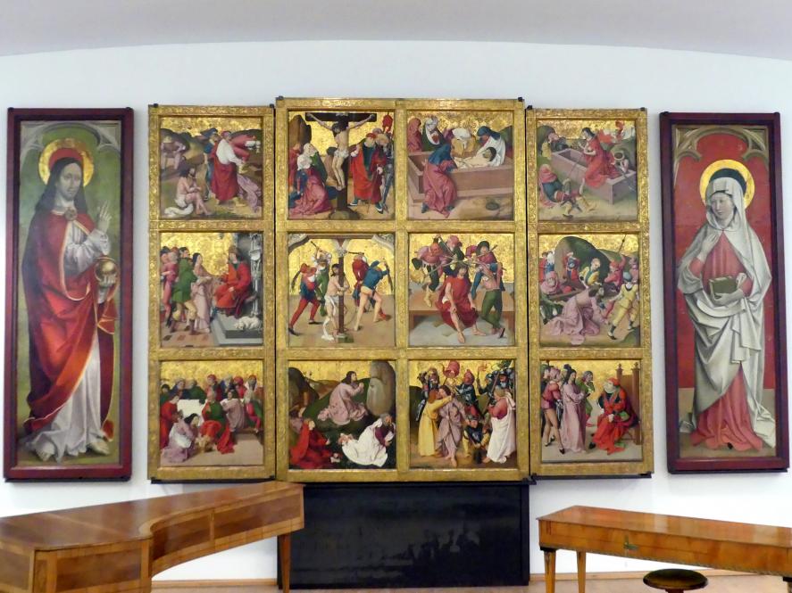 Rueland Frueauf der Ältere (1490–1501), Flügelteile enes Retabels, sog. Passionsaltar, Regensburg, Historisches Museum, nach 1500, Bild 1/3