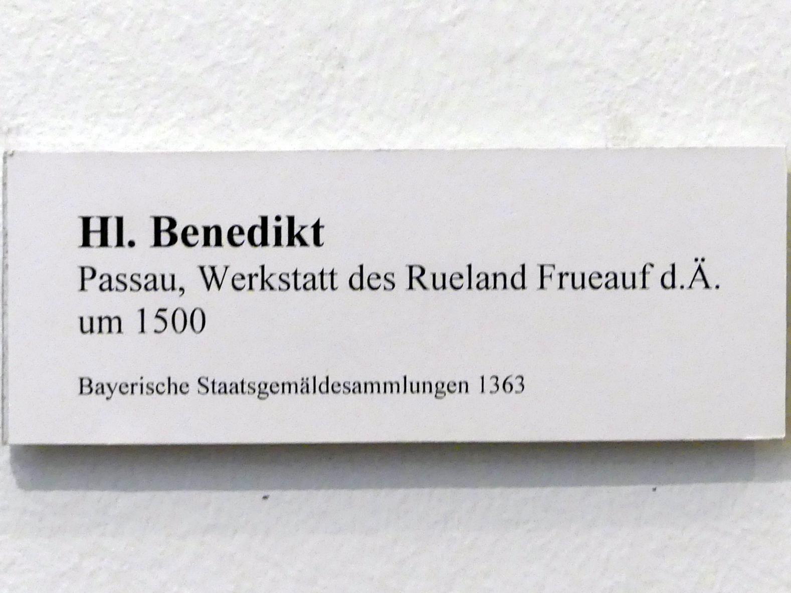 Rueland Frueauf der Ältere (1490–1501), Hl. Benedikt, Regensburg, Historisches Museum, um 1500, Bild 2/2