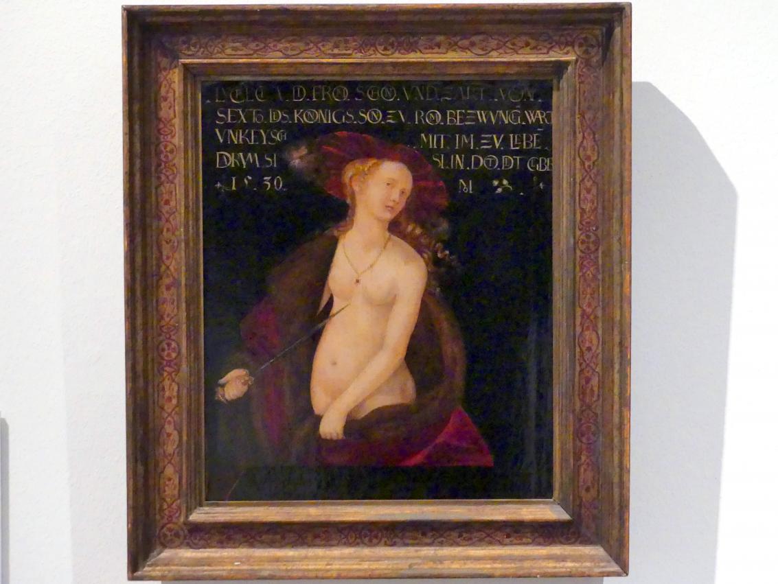 Michael Ostendorfer (1520–1552), Lucretia, Regensburg, Historisches Museum, 1530, Bild 1/2
