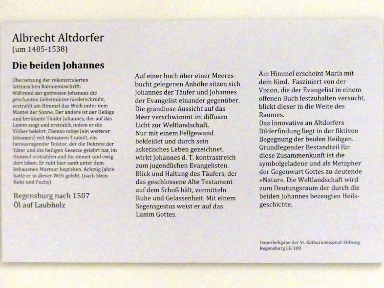 Albrecht Altdorfer (1507–1537), Die beiden Johannes, Regensburg, Historisches Museum, nach 1507, Bild 2/2