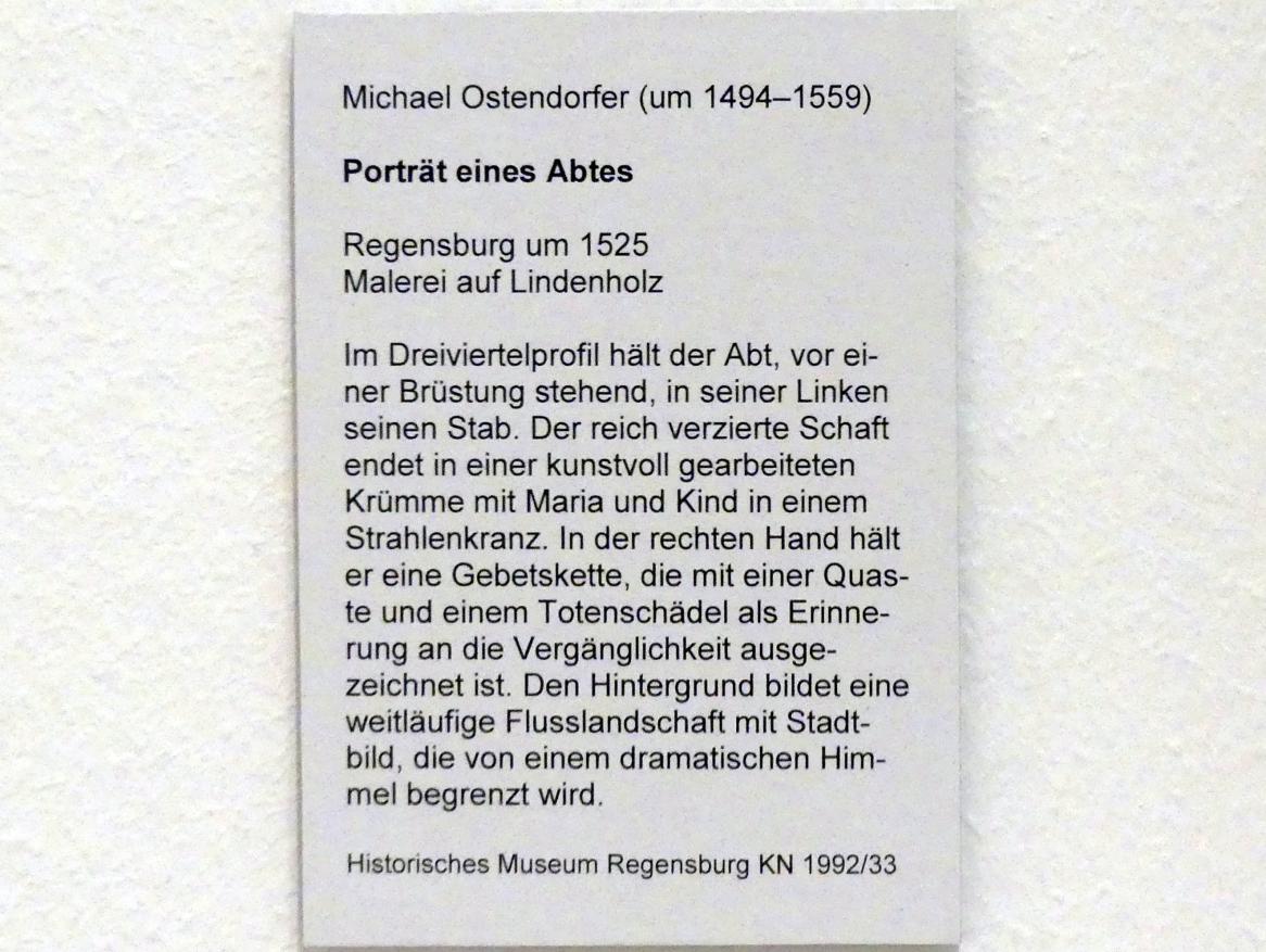 Michael Ostendorfer (1520–1552), Porträt eines Abtes, Regensburg, Historisches Museum, um 1525, Bild 2/2