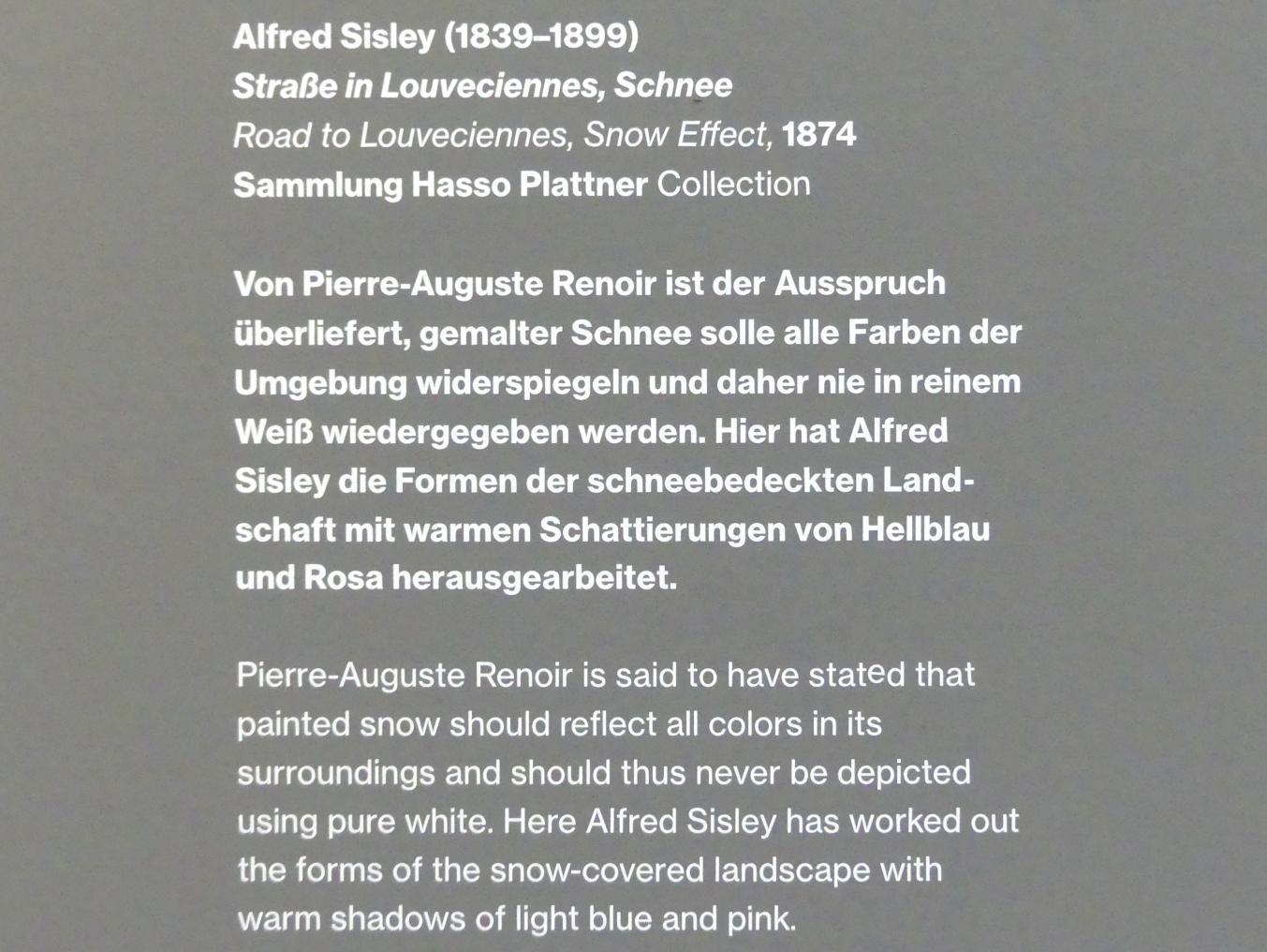 Alfred Sisley (1872–1896), Straße in Louveciennes, Schnee, Potsdam, Museum Barberini, Saal A8, 1874, Bild 2/2