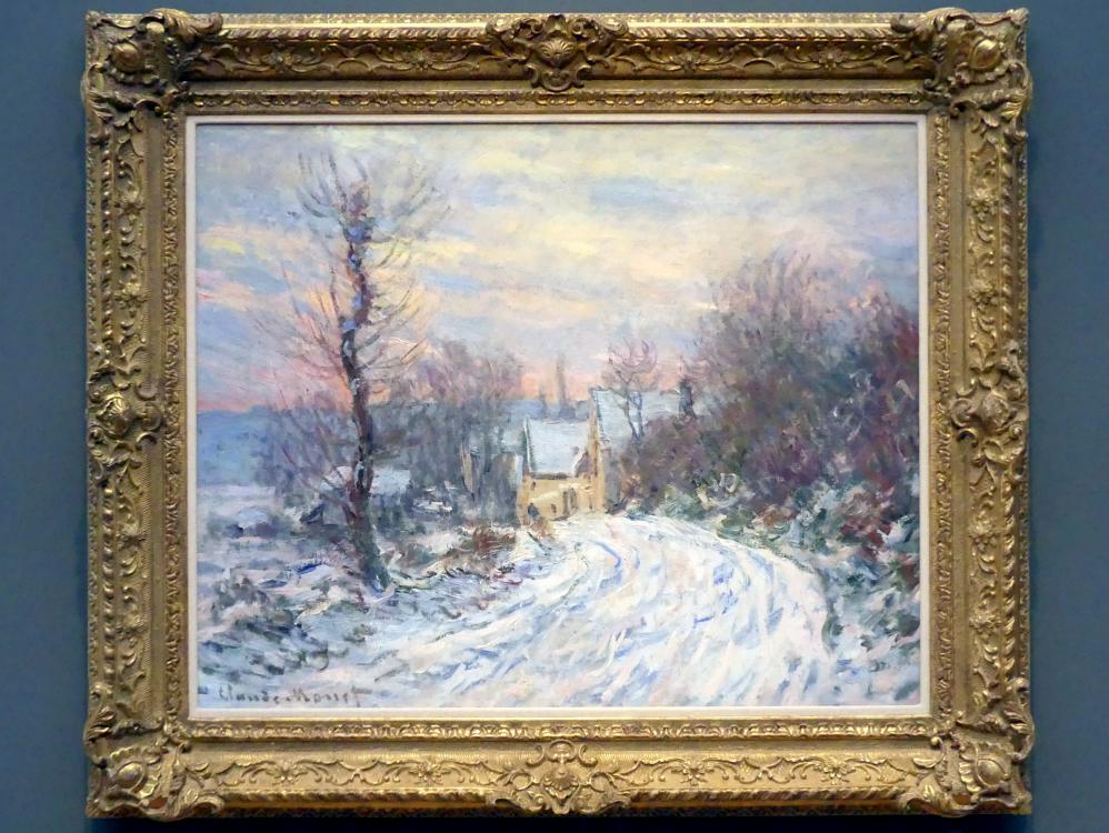 Claude Monet (1864–1925), Ortseingang von Giverny im Winter, Potsdam, Museum Barberini, Saal A8, 1885, Bild 1/2