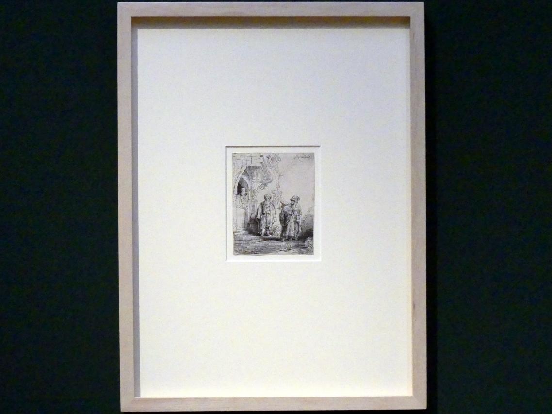 Rembrandt (Rembrandt Harmenszoon van Rijn) (1627–1669), Die drei Orientalen, Potsdam, Museum Barberini, Ausstellung "Rembrandts Orient" vom 13.03.-27.06.2021, Saal B5, 1641, Bild 1/3