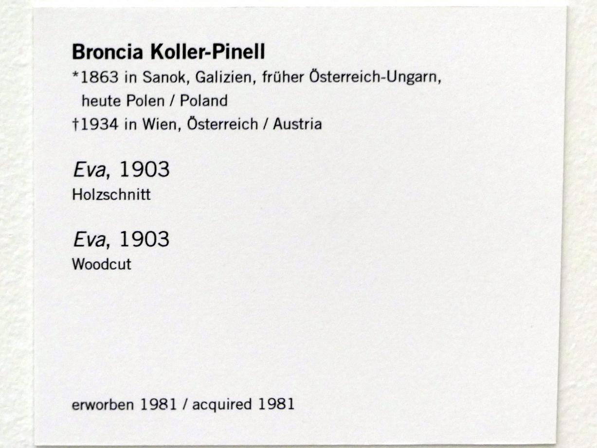 Broncia Koller-Pinell (1895–1914), Eva, Linz, Lentos Kunstmuseum Linz, Saal 2 - Wien um 1900, 1903, Bild 3/3