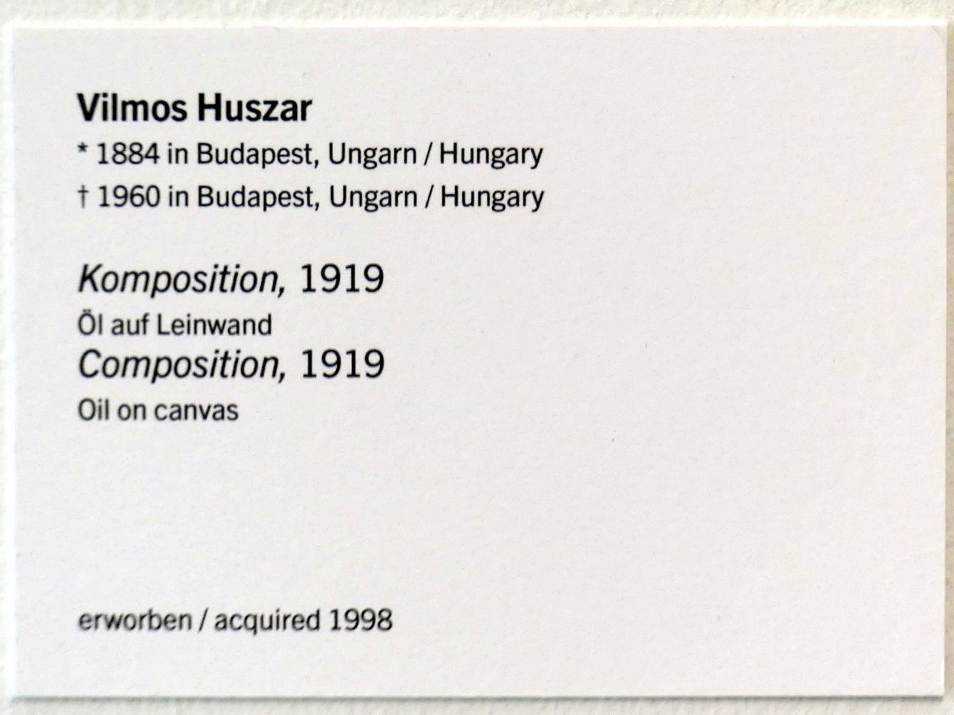 Vilmos Huszár (1917–1919), Komposition, Linz, Lentos Kunstmuseum Linz, Saal 3 - Wege zur Abstraktion, 1919, Bild 2/2