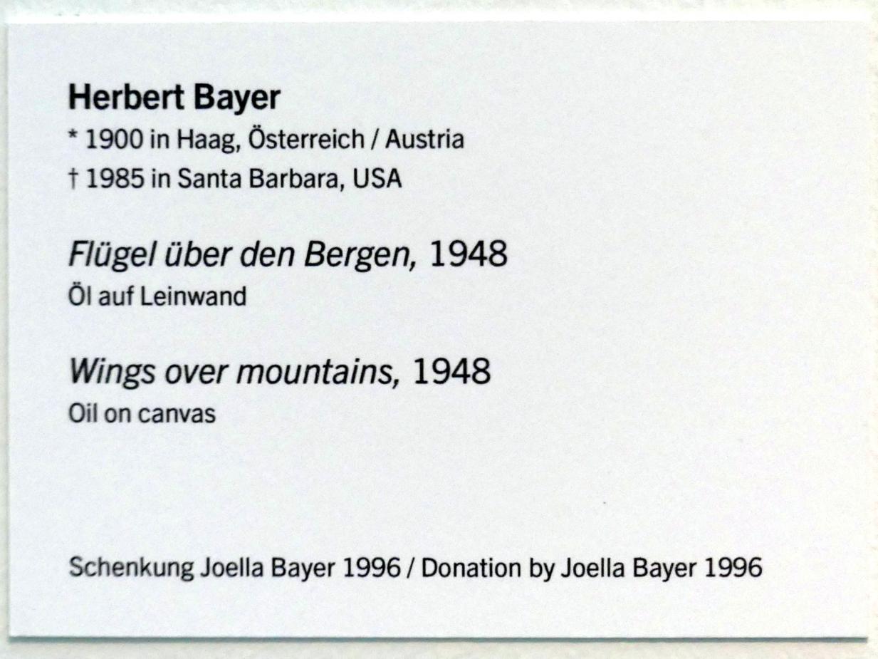 Herbert Bayer (1925–1972), Flügel über den Bergen, Linz, Lentos Kunstmuseum Linz, Saal 6 - Nationalsozialistische Propaganda, "Entartete Kunst" und Exil, 1948, Bild 2/2