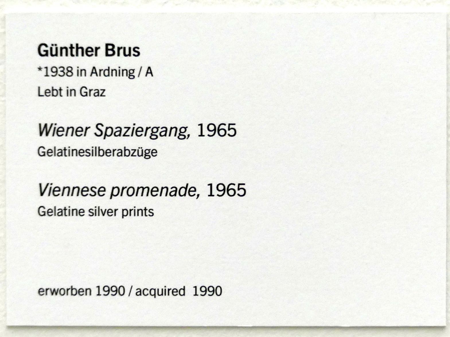 Günter Brus (1964–1965), Wiener Spaziergang, Linz, Lentos Kunstmuseum Linz, Saal 9 - Das Jahrzehnt des Aufbruchs, 1965, Bild 16/16