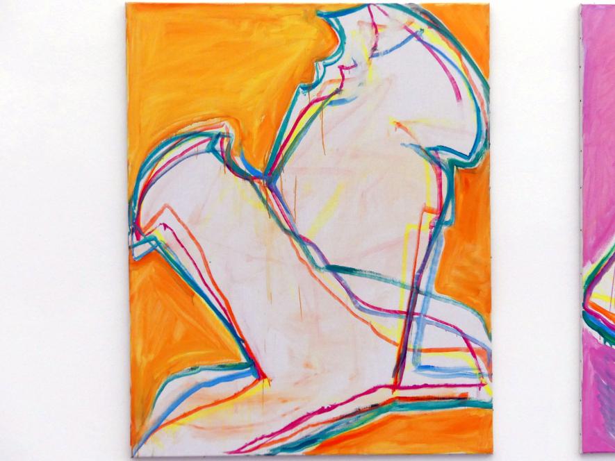 Maria Lassnig (1945–2011), Nebeneinander Linien I,II,IV, Linz, Lentos Kunstmuseum Linz, Saal 12 - Junge Rebellen und Neue Wilde, 1993, Bild 2/5