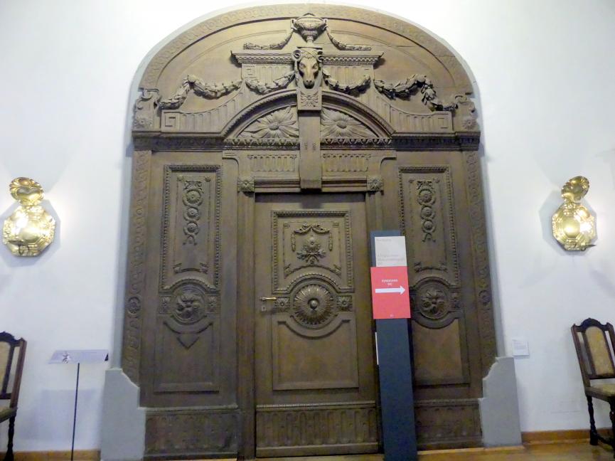 Peter Meckel (1790), Portalflügel, Würzburg, Groß von Trockau-Palais, jetzt Würzburg, Museum für Franken (ehem. Mainfränkisches Museum), Eingangsbereich, um 1790, Bild 1/2