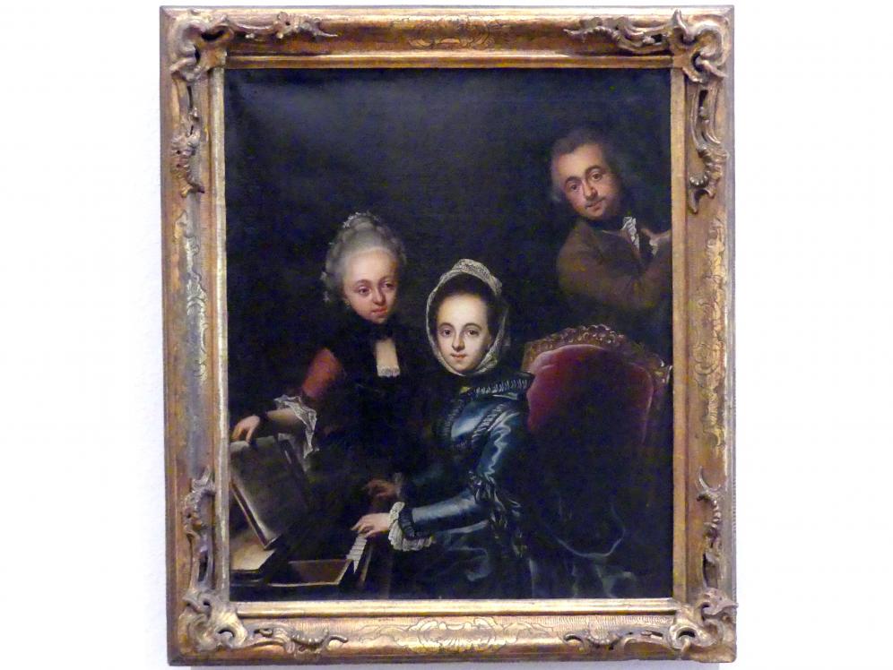 Georg Anton Abraham Urlaub (1770–1784), Selbstporträt mit den Geschwistern Susanna Magdalena und Dorothea Uhl, Würzburg, Museum für Franken (ehem. Mainfränkisches Museum), Gemäldegalerie, um 1770