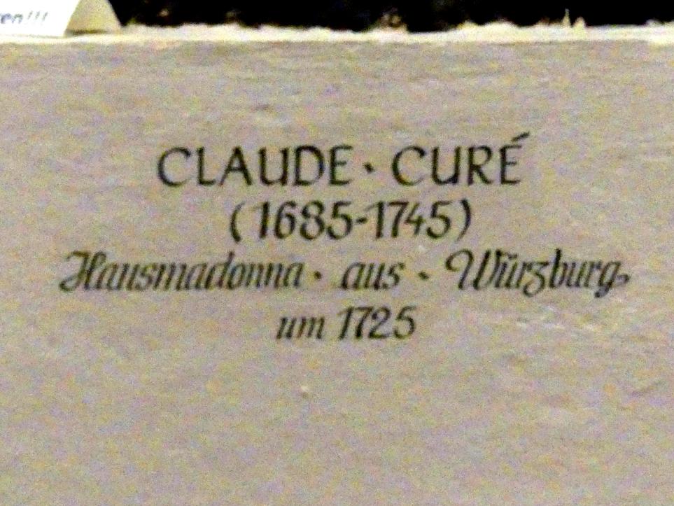 Claude Curé (1725–1731), Hausmadonna, Würzburg, Museum für Franken (ehem. Mainfränkisches Museum), Schönbornhalle, um 1725, Bild 3/3