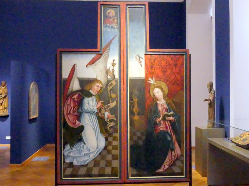 Zwei Altarflügel mit Szenen aus dem Marienleben, Haßfurt, ehem. Zisterzienserinnenkloster Kreuztal Marburghausen, jetzt Würzburg, Martin von Wagner-Museum, Saal 1, um 1480