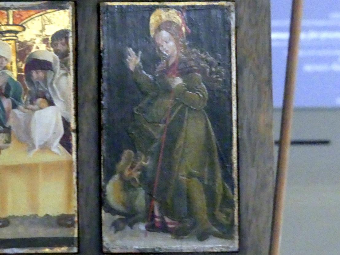 Sechs Täfelchen mit weiblichen Heiligen und Szenen aus dem Marienleben, Würzburg, Martin von Wagner-Museum, Saal 1, um 1490–1500, Bild 7/8