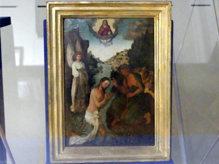 Martin Schongauer (Umkreis) (1500), Taufe Christi, Würzburg, Martin von Wagner-Museum, Saal 1, um 1500, Bild 1/2