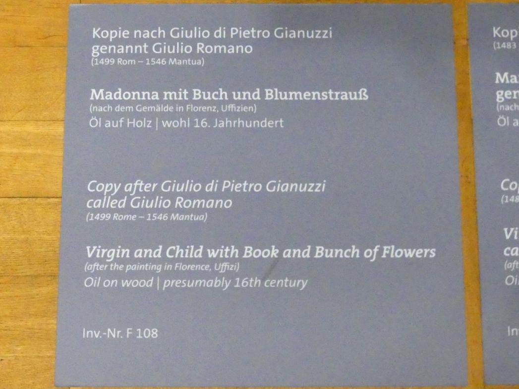 Madonna mit Buch und Blumenstrauß, Würzburg, Martin von Wagner-Museum, Saal 2, 16. Jhd., Bild 2/2