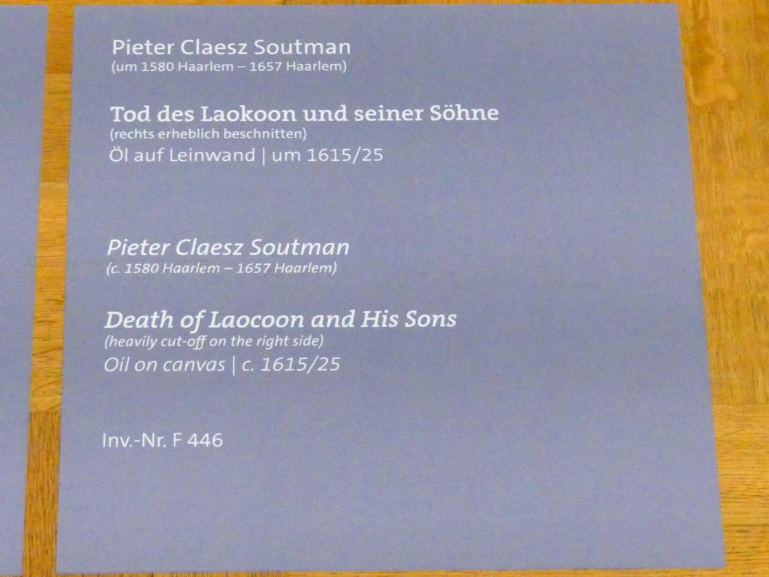 Pieter Claesz. Soutman (1620–1642), Tod des Laokoon und seiner Söhne, Würzburg, Martin von Wagner-Museum, Saal 4, um 1615–1625, Bild 2/2