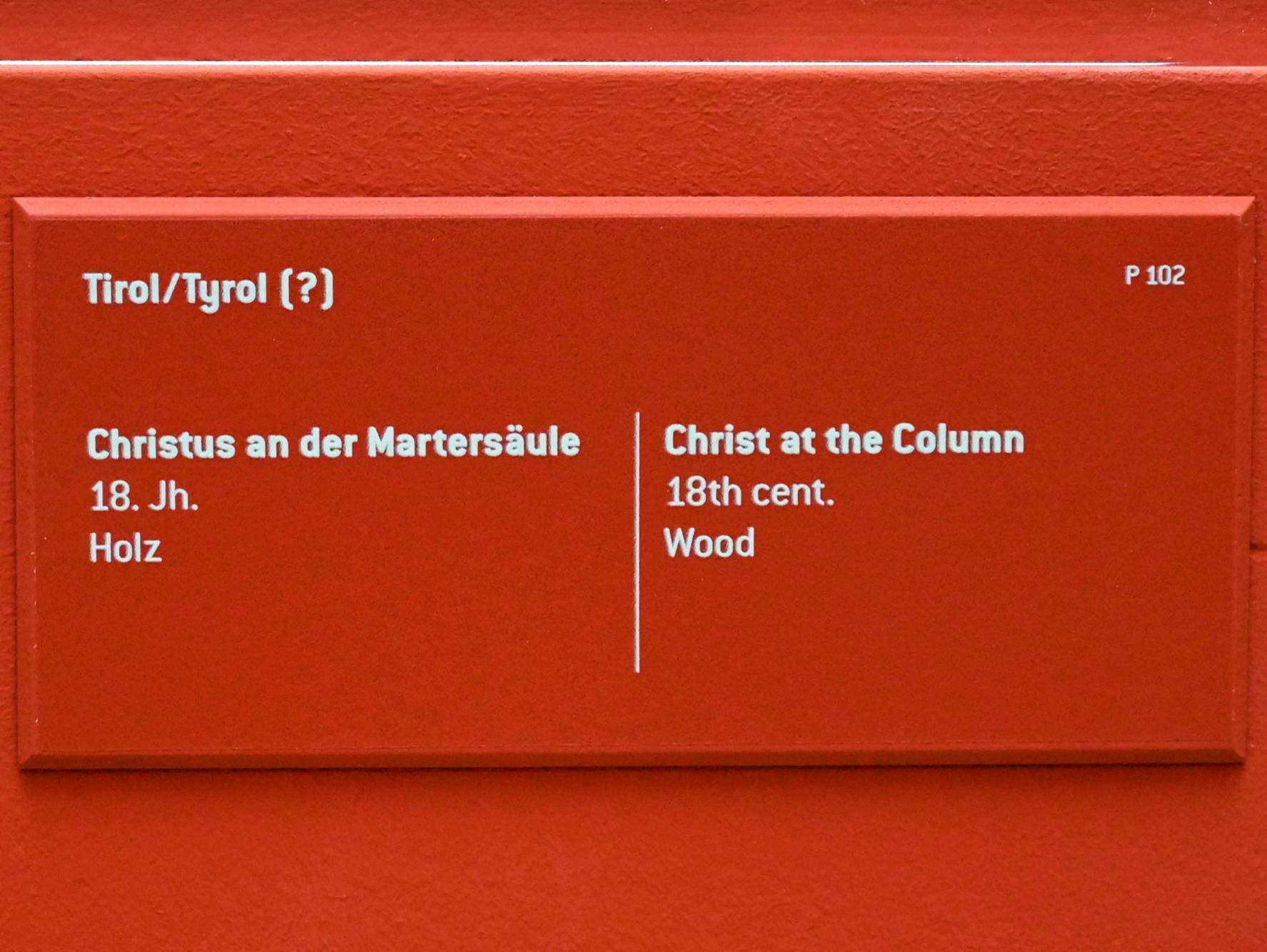 Christus an der Martersäule, Innsbruck, Tiroler Landesmuseum, Ferdinandeum, Saal 3, 18. Jhd., Bild 6/6