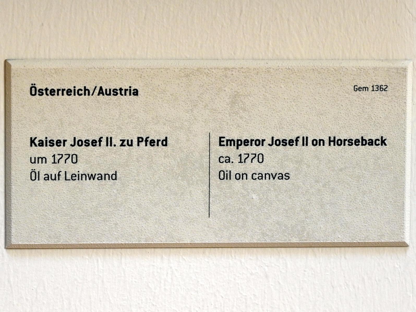 Kaiser Josef II. zu Pferd, Innsbruck, Tiroler Landesmuseum, Ferdinandeum, Rotunde, um 1770, Bild 2/2