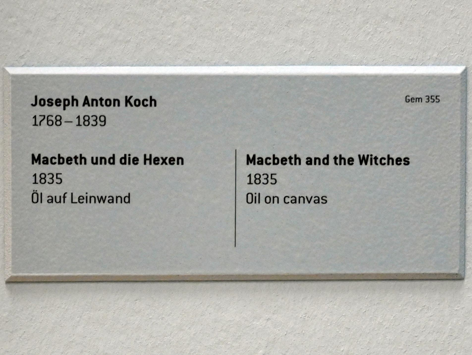 Joseph Anton Koch (1796–1835), Macbeth und die Hexen, Innsbruck, Tiroler Landesmuseum, Ferdinandeum, Saal 6, 1835, Bild 2/2
