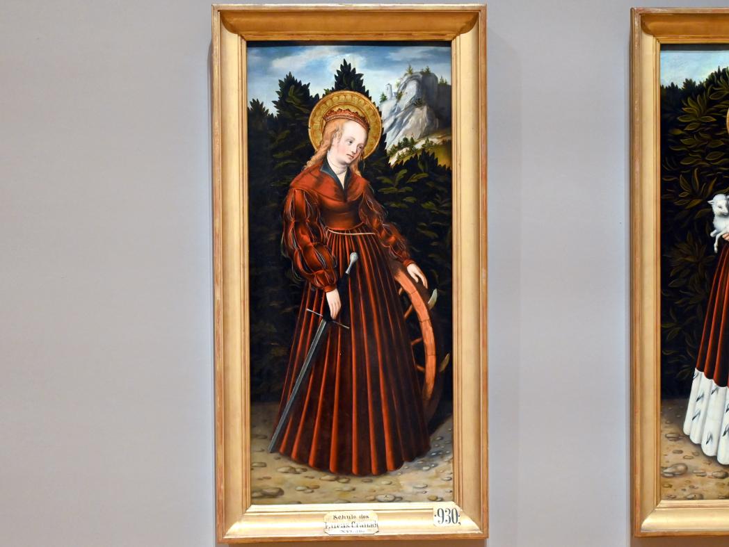 Lucas Cranach der Ältere (Werkstatt) (1515–1550), Hl. Katharina, Innsbruck, Tiroler Landesmuseum, Ferdinandeum, Mittelalter 1, um 1540–1550, Bild 1/2