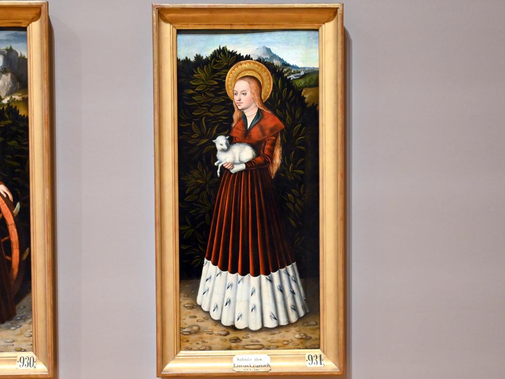 Lucas Cranach der Ältere (Werkstatt) (1515–1550), Hl. Agnes, Innsbruck, Tiroler Landesmuseum, Ferdinandeum, Mittelalter 1, um 1540–1550