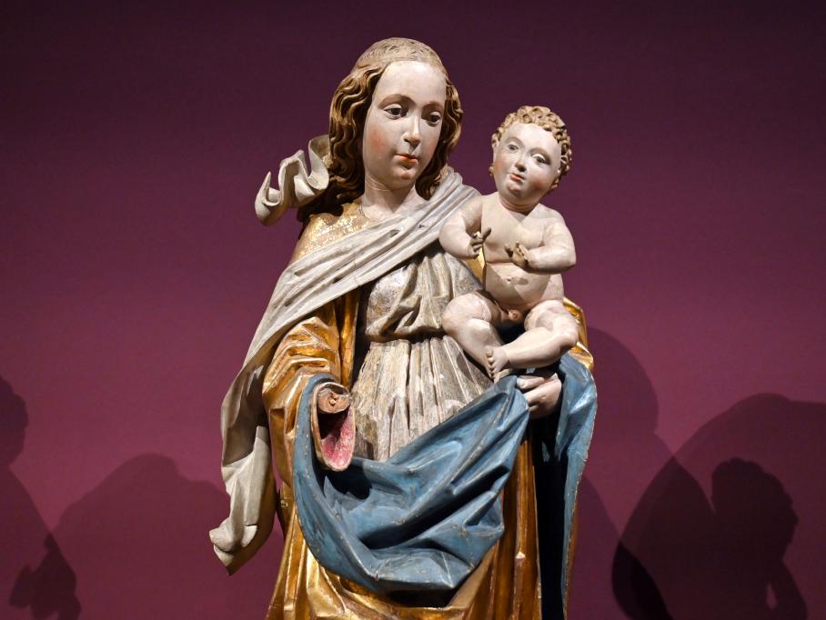 Hans Klocker (1488–1495), Madonna mit dem Kind, Schalders, Pfarrkirche St. Wolfgang, jetzt Innsbruck, Tiroler Landesmuseum, Ferdinandeum, Mittelalter 2, um 1490–1500, Bild 2/3