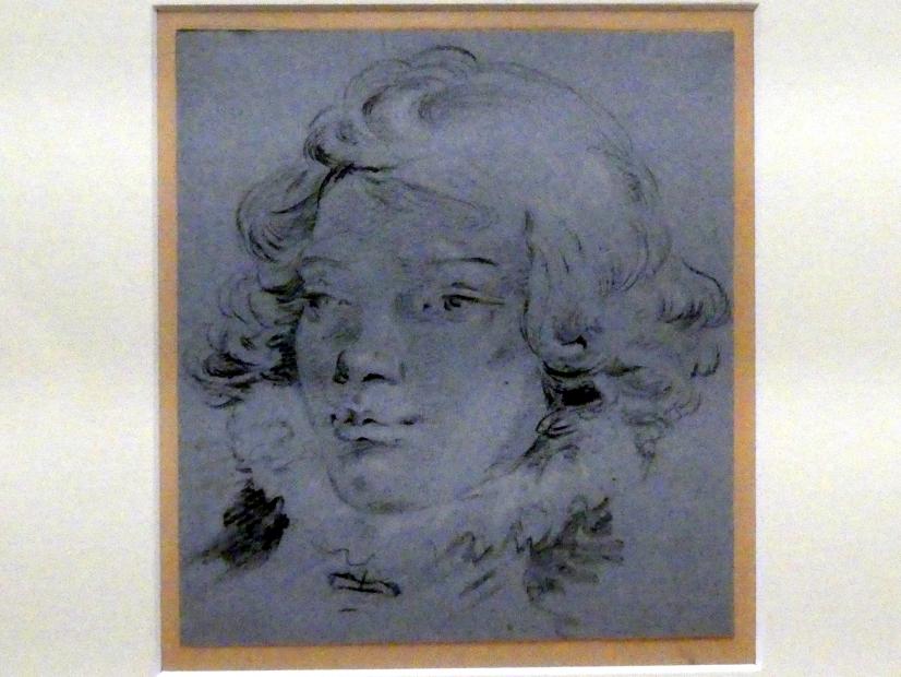 Giovanni Domenico Tiepolo (1743–1785), Kopf eines Jünglings (Faksimile), Würzburg, Martin von Wagner Museum, Ausstellung "Tiepolo und seine Zeit in Würzburg" vom 31.10.2020-15.07.2021, Saal 1, 1746–1747, Bild 1/3