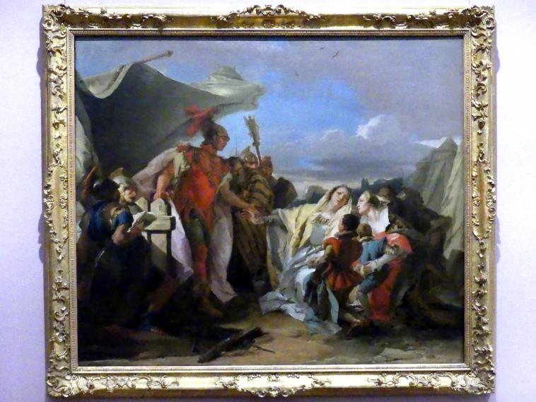 Giovanni Battista Tiepolo (1715–1785), Die Frauen Roms vor Coriolan, Würzburg, Martin von Wagner Museum, Ausstellung "Tiepolo und seine Zeit in Würzburg" vom 31.10.2020-15.07.2021, Saal 1, um 1750–1753
