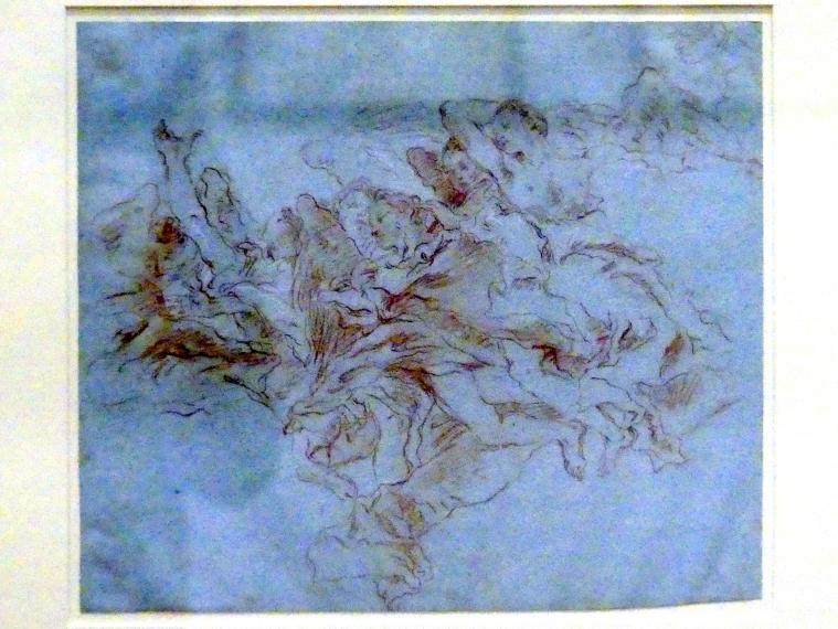 Giovanni Domenico Tiepolo (1743–1785), Sechs fliegende Engel, Würzburg, Martin von Wagner Museum, Ausstellung "Tiepolo und seine Zeit in Würzburg" vom 31.10.2020-15.07.2021, Saal 2, 1754–1755, Bild 1/3