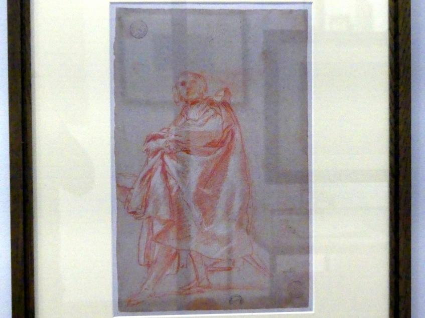 Giovanni Battista Tiepolo (1715–1785), Studie für die Figur von Antonio Bossi im Europafries (Faksimile), Würzburg, Martin von Wagner Museum, Ausstellung "Tiepolo und seine Zeit in Würzburg" vom 31.10.2020-15.07.2021, Saal 2, 1752–1753, Bild 1/4