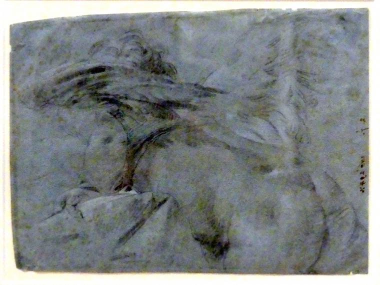 Giovanni Domenico Tiepolo (1743–1785), Rückenfigur eines nackten Putto, Würzburg, Martin von Wagner Museum, Ausstellung "Tiepolo und seine Zeit in Würzburg" vom 31.10.2020-15.07.2021, Saal 2, 1743