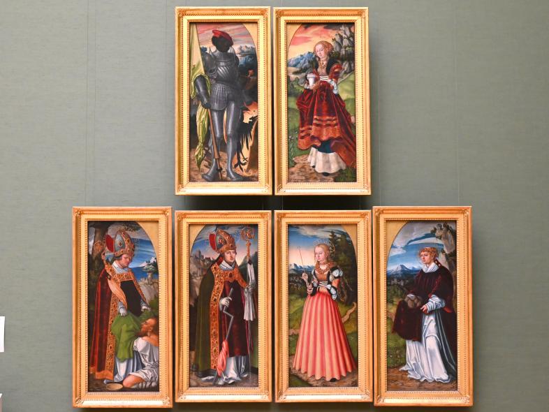 Lucas Cranach der Ältere (Werkstatt) (1515–1550), Sechs Flügelbilder des sogenannten Pfirt'schen Altars, München, Alte Pinakothek, Obergeschoss Saal II, um 1530, Bild 1/5