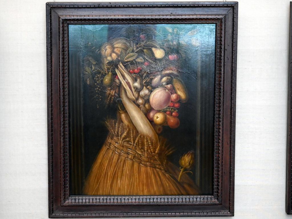 Giuseppe Arcimboldo (1557–1593), Allegorie: Sommer, München, Alte Pinakothek, Obergeschoss Kabinett 6, um 1555–1560, Bild 1/2