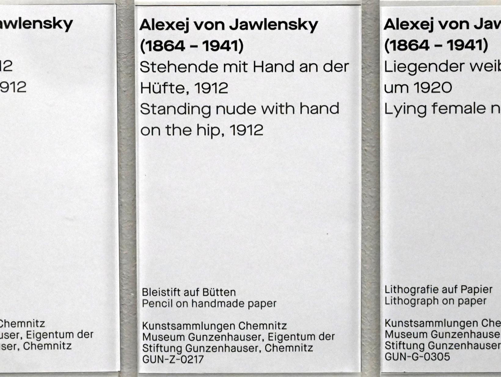 Alexej von Jawlensky (1893–1938), Stehende mit Hand an der Hüfte, Chemnitz, Museum Gunzenhauser, Saal 3.8 - Alexej von Jawlensky, 1912, Bild 3/3