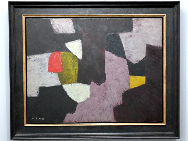 Serge Poliakoff (1936–1968), Abstrakte Komposition mit mauve Formen, Chemnitz, Museum Gunzenhauser, Saal 2.5 - Serge Poliakoff, 1954, Bild 1/2