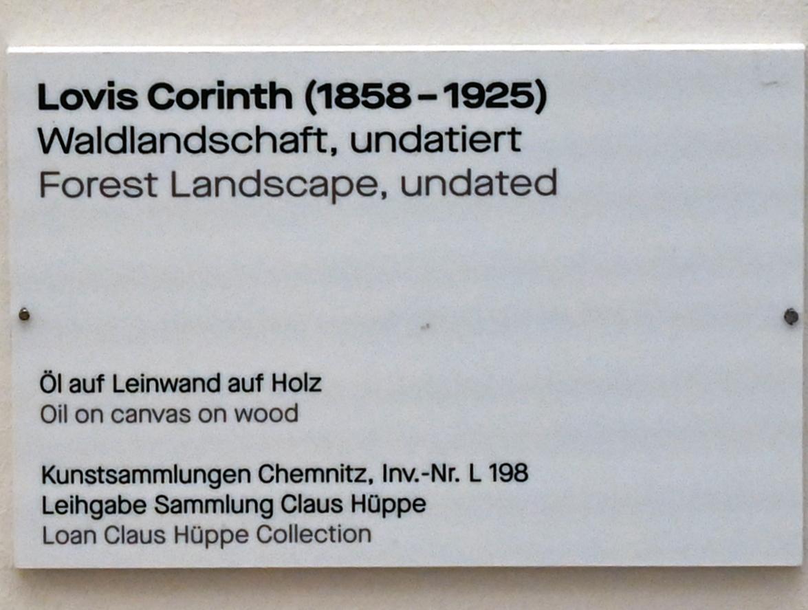 Lovis Corinth (1891–1925), Waldlandschaft, Chemnitz, Kunstsammlungen am Theaterplatz, Saal 1, Undatiert, Bild 2/2
