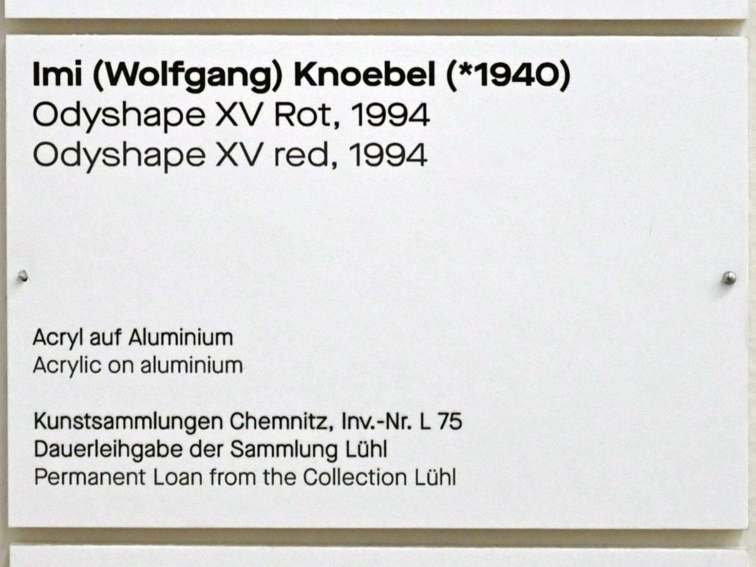 Imi Knoebel (Klaus Wolf Knoebel) (1968–1995), Odyshape XV Rot, Chemnitz, Kunstsammlungen am Theaterplatz, Form Fläche Geste, Saal 1, 1994, Bild 5/5