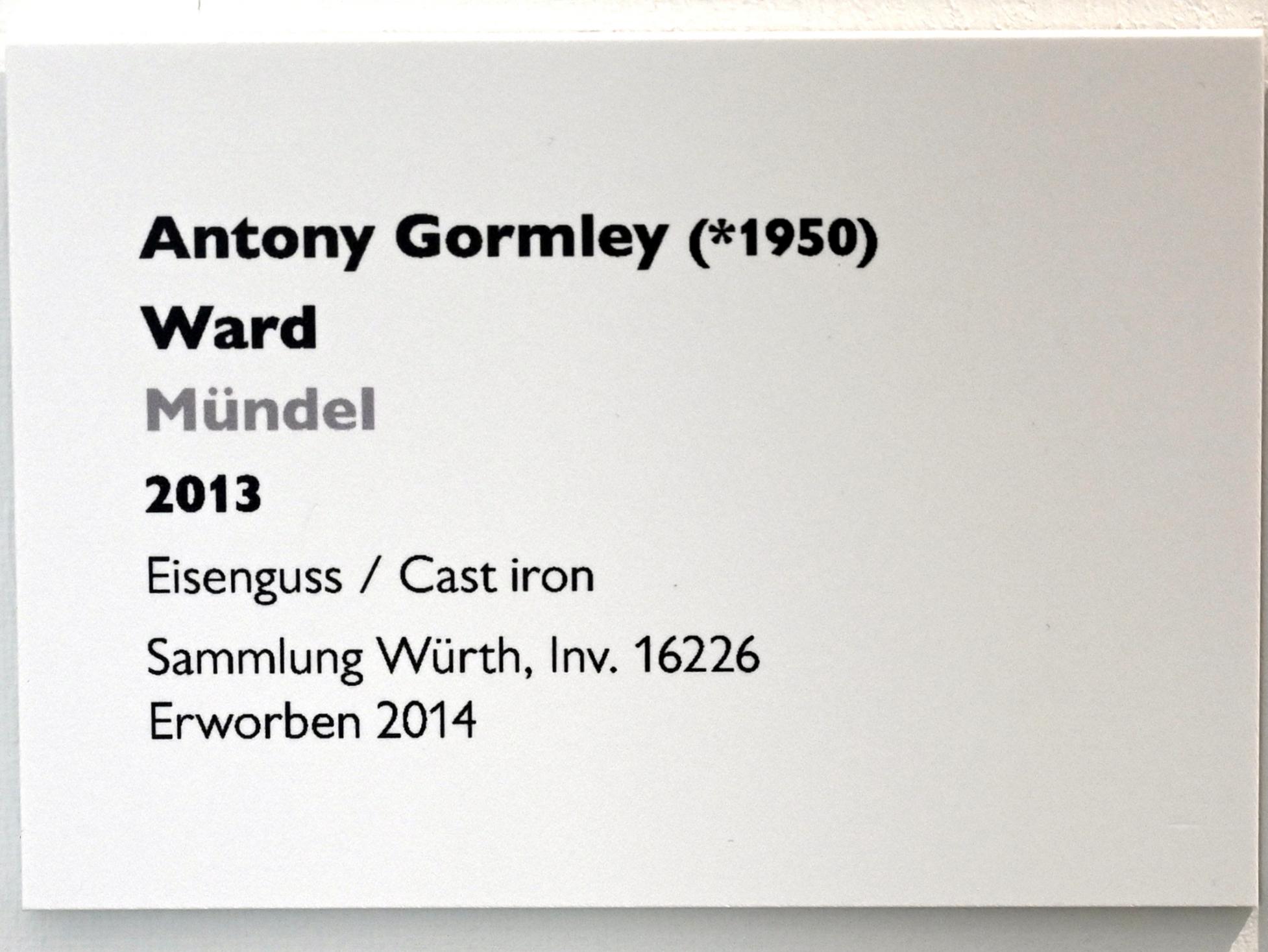 Antony Gormley (1992–2018), Mündel, Künzelsau, Museum Würth 2, Saal 5, 2013, Bild 6/6