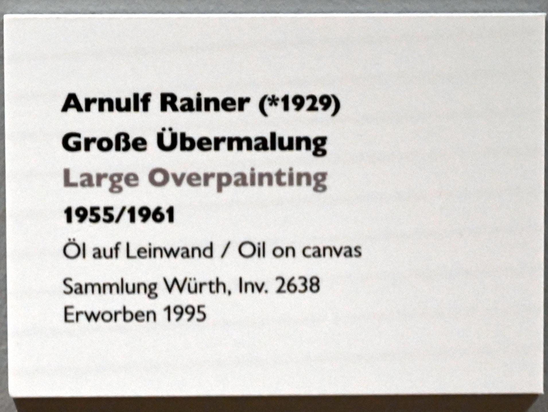 Arnulf Rainer (1956–1991), Große Übermalung, Künzelsau, Museum Würth 2, Kabinett im Untergeschoß, 1955–1961, Bild 2/2