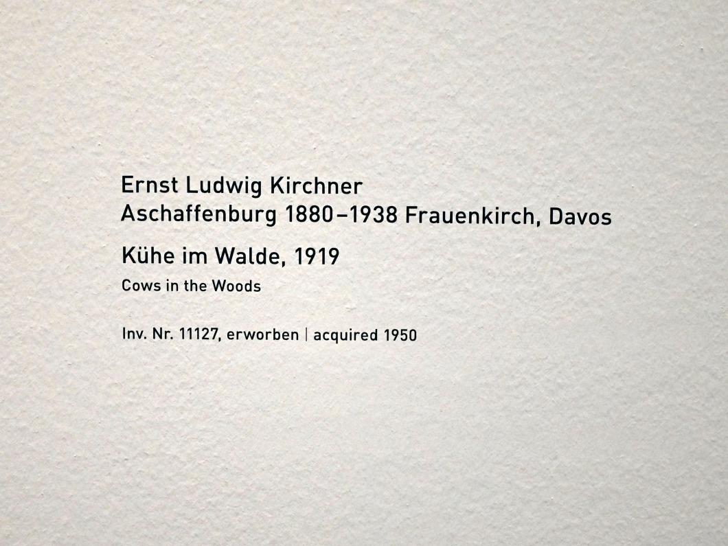 Ernst Ludwig Kirchner (1904–1933), Kühe im Walde, München, Pinakothek der Moderne, Saal 2, 1919, Bild 2/2
