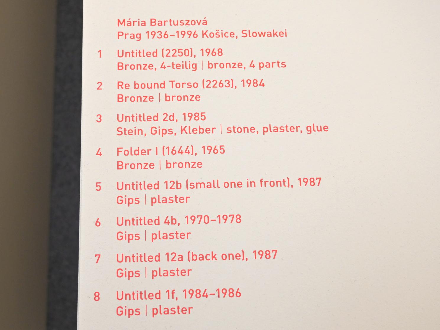 Mária Bartuszová (1965–1987), Untitled (2250), München, Pinakothek der Moderne, Saal 5, 1968, Bild 2/2