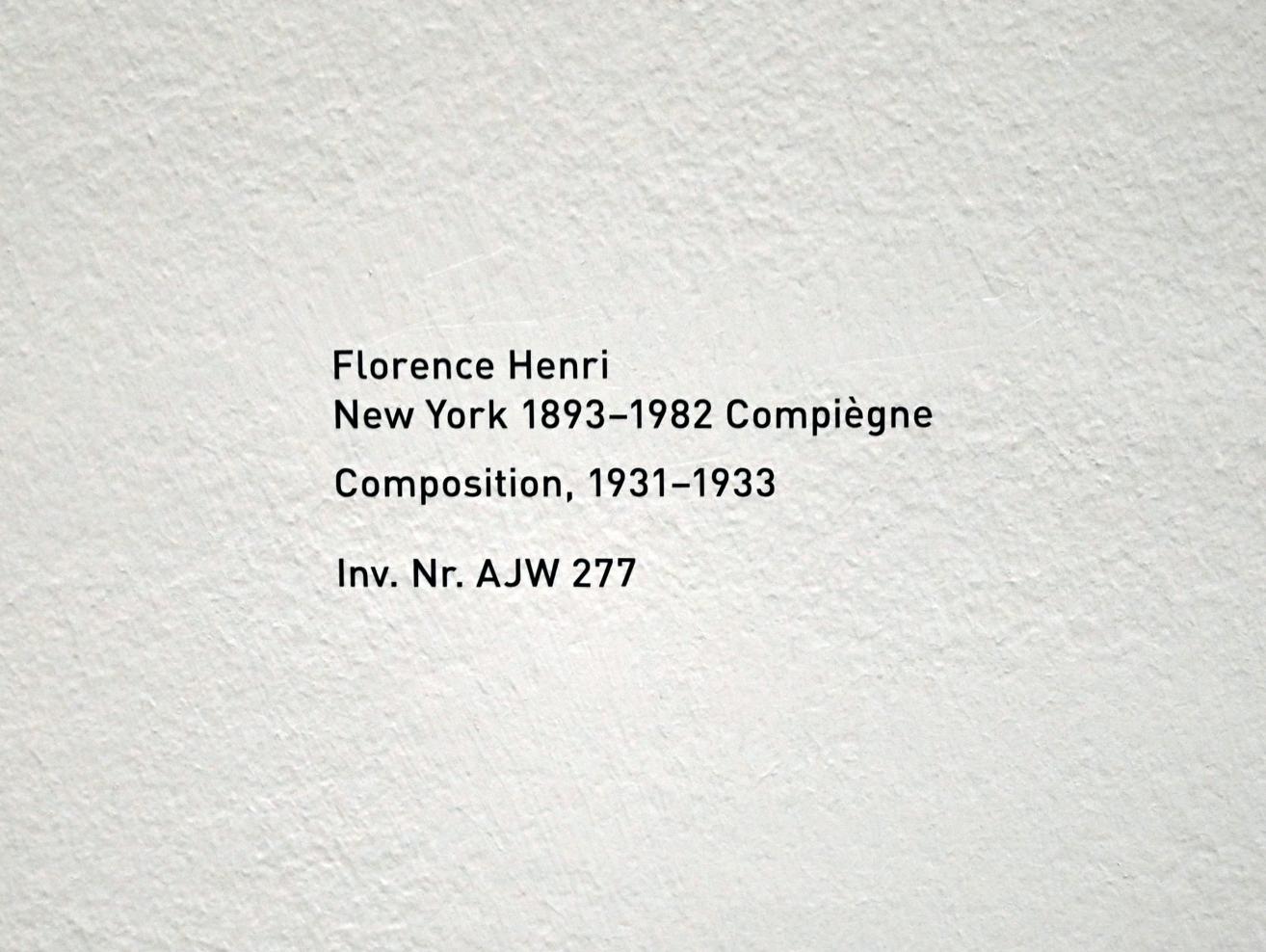 Florence Henri (1928–1932), Composition, München, Pinakothek der Moderne, Saal 8, 1931–1933, Bild 2/2