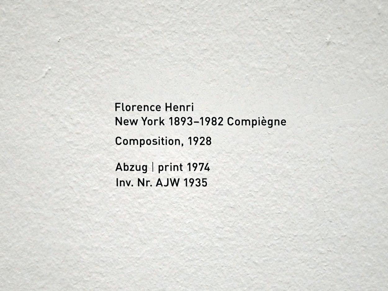 Florence Henri (1928–1932), Composition, München, Pinakothek der Moderne, Saal 8, 1928, Bild 2/2