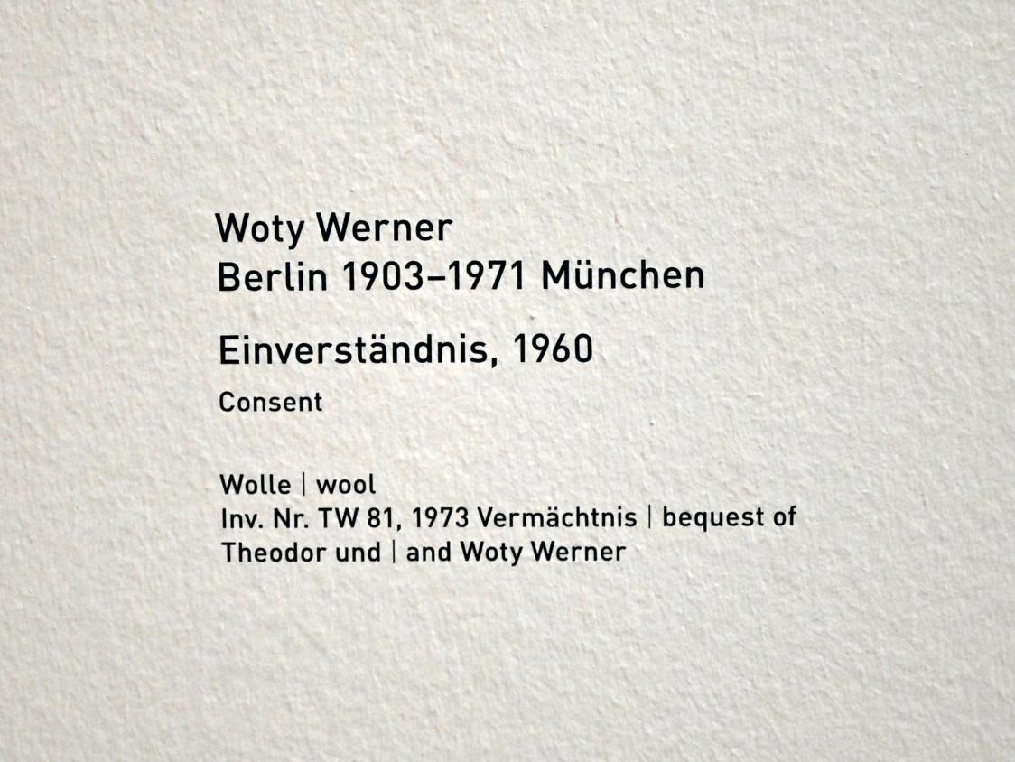 Woty Werner (1954–1967), Einverständnis, München, Pinakothek der Moderne, Saal 15, 1960, Bild 2/2